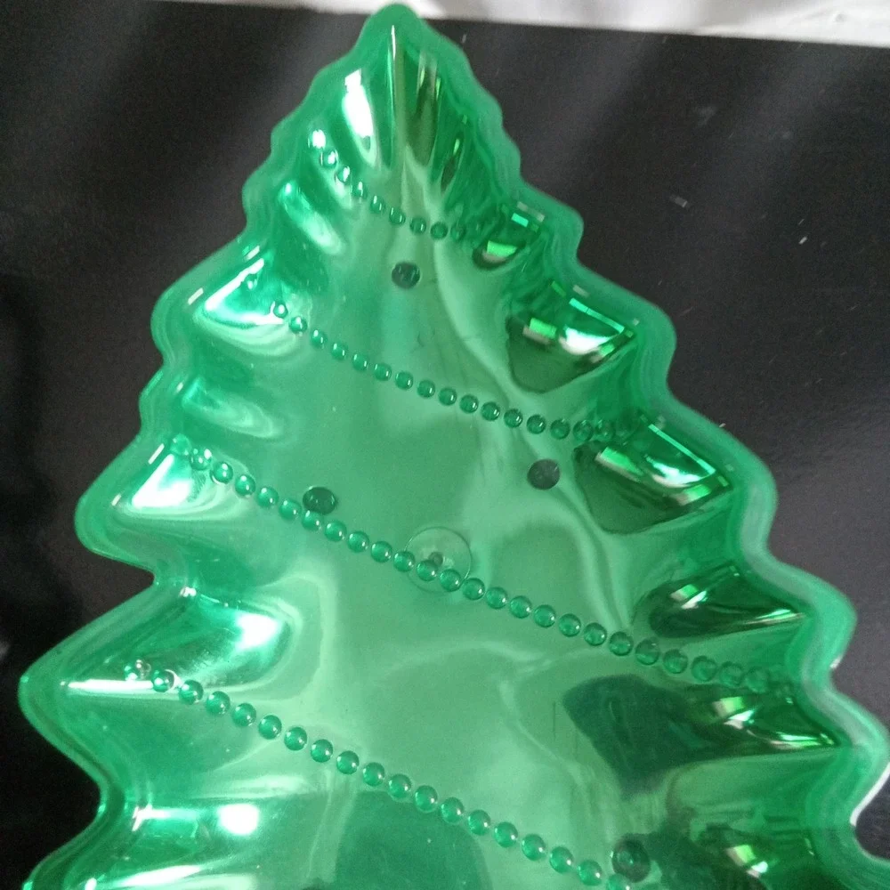 Greenbrier International Green Christmas Tree Serving Trays Set of 2 259783